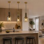 Pack de 3 suspensions design en verre champagne - Image 2
