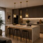 Pack de 3 suspensions design en verre champagne