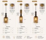Pack de 3 suspensions design en verre champagne - Image 6