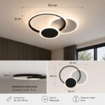 Plafonnier Ringy minimaliste en Acrylique noir et blanc – Image 4