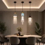Pack de 3 suspensions Totem en verre ficelé – Image 3